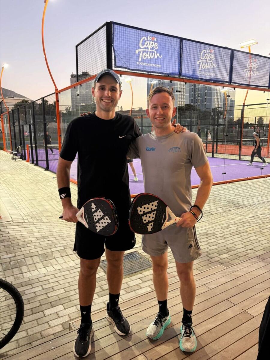 Justin and Rudolph after a padel match